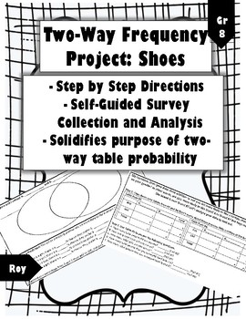 Preview of Two-Way Frequency Project: Shoes (Self-Guided, Common-Core Aligned)