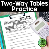 Two Way Frequency Table Practice Worksheet with Real World Data