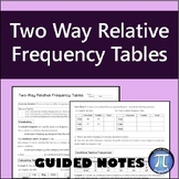Two Way Relative Frequency Tables Guided Notes│8th Grade Math