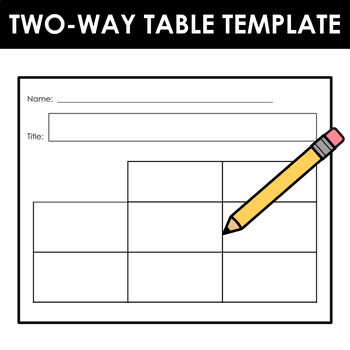 Preview of Two-Way Table/ Carroll Diagram Blank Worksheet Template