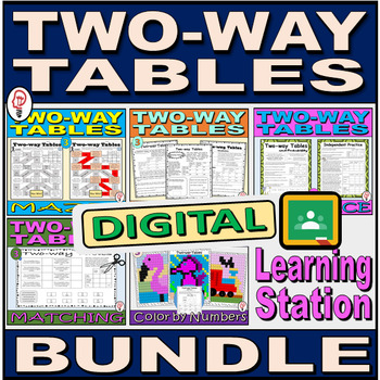 Preview of Two Way Tables - 8.SP.A.4 - Learning Station Resource Pack - DIGITAL BUNDLE