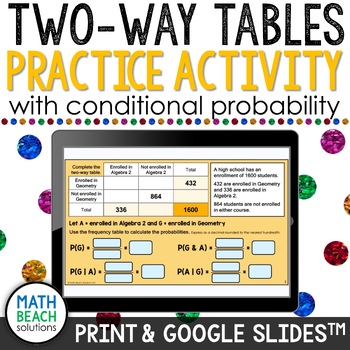 Preview of Two-Way Tables Activity with Conditional Probability - Print and Digital