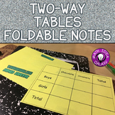 Two Way Tables Foldable Notes for Interactive Notebook