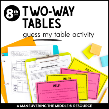 Preview of Two-Way Tables Activity | Scatter Plots and Data Activity for 8th Grade Math