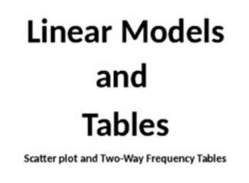Preview of Two-Way Tables - Lesson Plan, Easel Activities & Worksheet Activity
