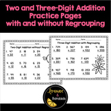 Two and Three Digit Addition Printables with and without R
