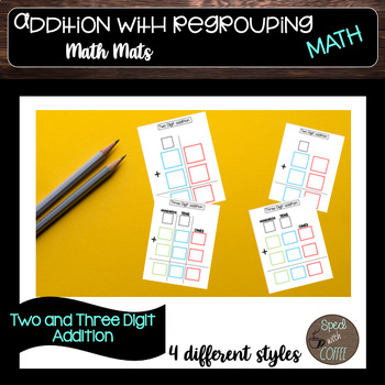 Preview of Two and Three Digit Addition with carrying mats-ready to use!