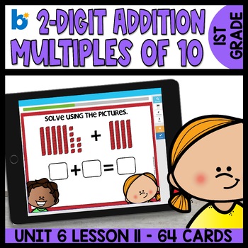 Preview of Adding Tens to a Two Digit Number Math Boom Cards Double Digit Addition Games
