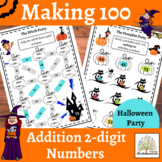 Two digit Addition Numbers Halloween activities Making 100 