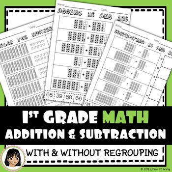 Preview of Addition and Subtraction Worksheets with regrouping and without