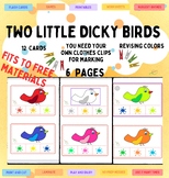 Two little dicky birds nursery rhyme clip game, revising colors