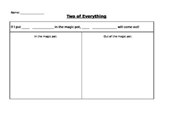 Preview of Two of Everything Worksheet Template
