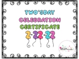 Two'sday 2-22-22 Celebration Certificate (2's Day)