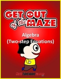 Two-step Equations Mazes (Fun Worksheets)