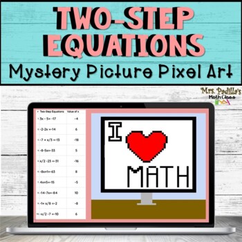Preview of Two-step Equations Pixel Art Digital Activity | 