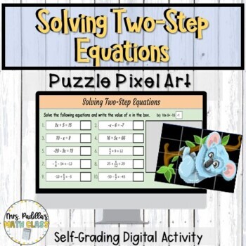Preview of Two-step Equations Pixel Art Digital Activity | Distance Learning