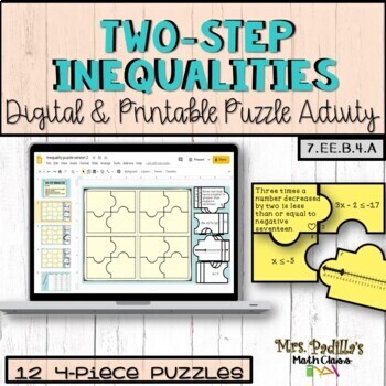 Preview of Two-step Inequalities Puzzle Digital Activity 