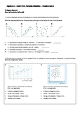 Two variable statistics practice paper for Algebra 1