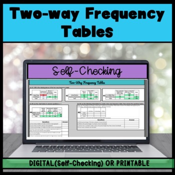 Preview of Two-way Frequency Tables Self Checking Activity