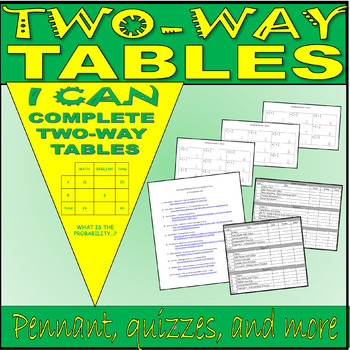 Preview of Two-way Tables - Quizzes, Pennant, and More - 8.SP.A.4