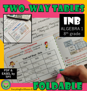 Preview of Two-way Tables - relative and conditional frequencies FOLDABLE
