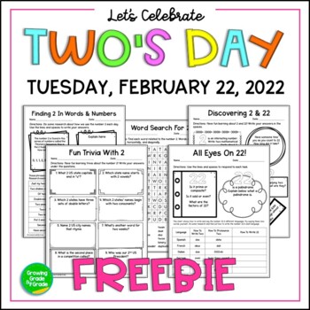 Preview of Twos Day Activities | 2s Day | 2-22-22 | FREEBIE