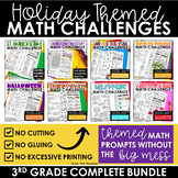 Halloween Math Review Printables 3rd Grade GROWING Holiday Bundle