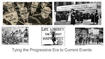 Preview of Connecting the Progressive Era to Today Lesson Plans and Handouts