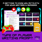 Type of Player Writing Prompt Activity