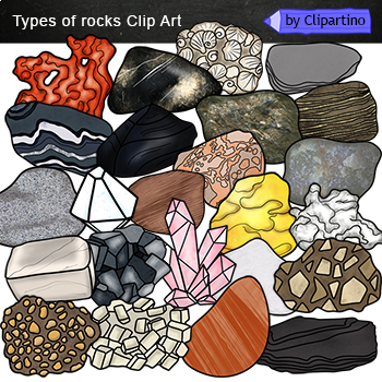 Preview of Type of Rocks Clip Art Commercial use