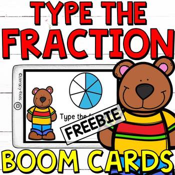 Preview of Type the Fraction Boom Cards (Digital Task Cards) FREEBIE