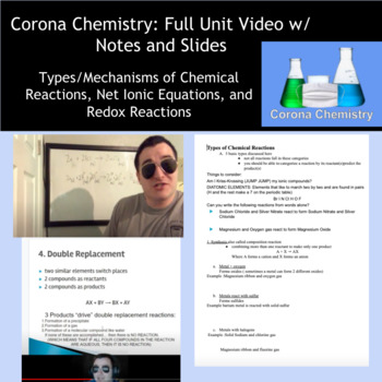 Preview of Types/Mechanisms of Chemical Reactions: Full Unit Video with Guided Notes