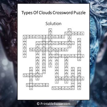 Types Of Clouds Crossword Puzzle Worksheet Activity by Crossword Corner
