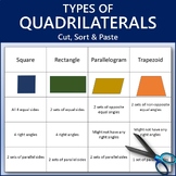 Types of Quadrilaterals Cut, Sort & Paste Activity - Math 