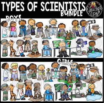 Preview of Types Of Scientists Clip Art Bundle {Educlips Clipart}