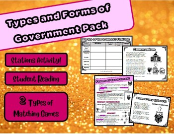 Preview of Types and Forms Of Government Pack