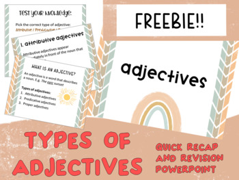 Preview of FREE: Types of Adjectives PowerPoint