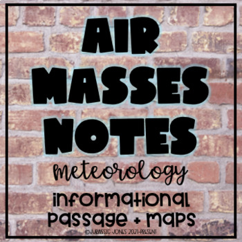 Preview of Types of Air Masses Notes