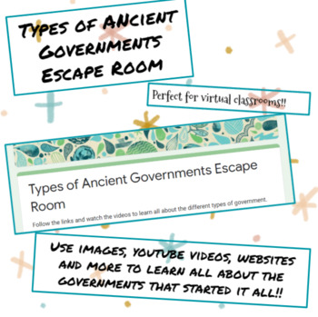 Preview of Types of Ancient Governments Escape Room