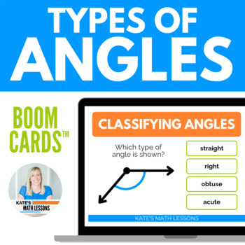 Preview of Types of Angles Acute Right Obtuse and Straight Activities - Digital Boom Cards™