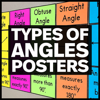 Preview of 4.G.A.1 Types of Angles Posters - Math Classroom Decor