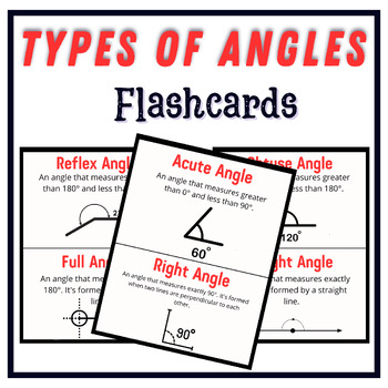 Preview of Types of Angles Flash Cards | Geometry Activities | Measuring
