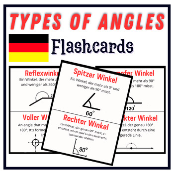 Preview of Types of Angles Flash Cards | Geometry Activities | Measuring In German