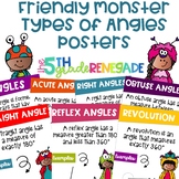 Types of Angles Math Posters with a Friendly Monster Theme