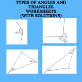 Types of Angles and Triangles Worksheets (with solutions)