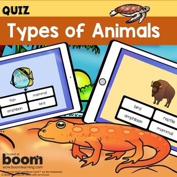 Preview of Types of Animals Quiz- BOOM Cards