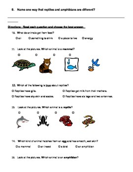 Types of Animals - South Carolina Science Standards by Ashley Young