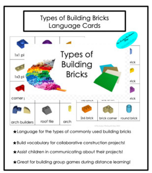 Preview of Types of Building Bricks Language Cards | Montessori Distance Learning