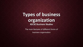 Preview of Types of Business Organization