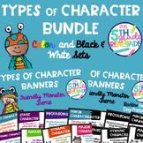 Types of Character Banners with Friendly Monster Theme Col
